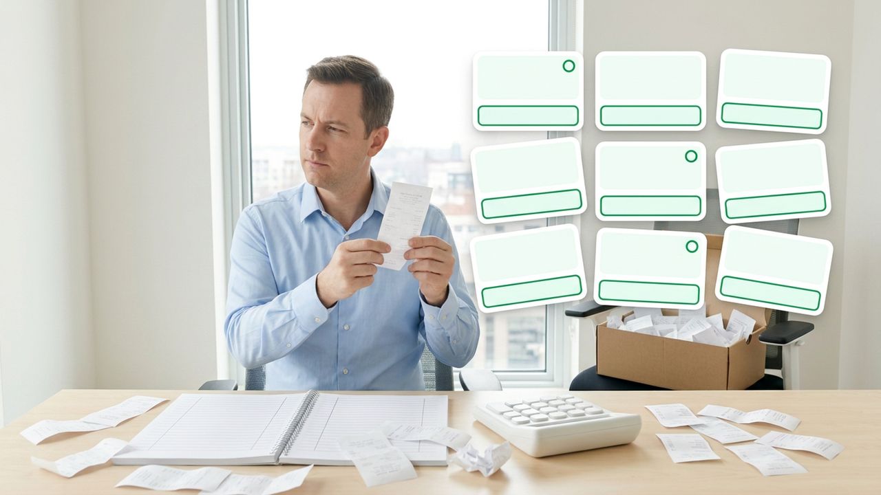Receipts everywhere, categories blank